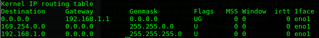 Routing Table (linux)